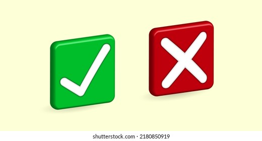 Cross Check Mark Icons Green Red Stock Vector (Royalty Free) 2180850919 ...