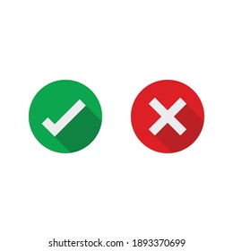 Cross and check mark icons. symbol set vector illustration.