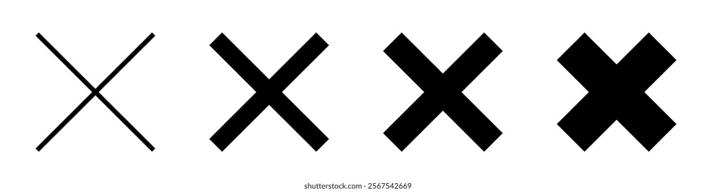 Cross check mark. No icon set