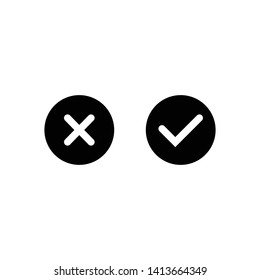 Cross and Check mark symbol icon vector illustration