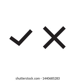 Cross and Check mark symbol icon vector design template