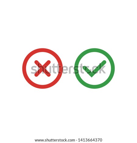 Cross and Check mark symbol icon vector illustration