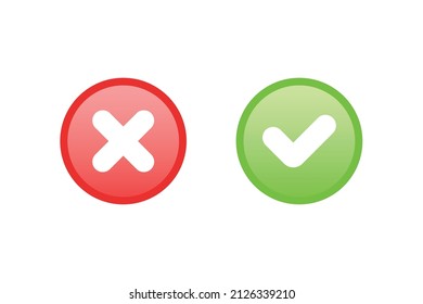 Cross and check mark symbol set Free Vector 