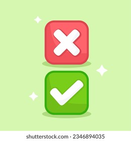 Cross and check mark symbol set