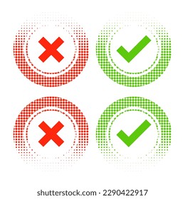 cross and check symbol vector design collection
