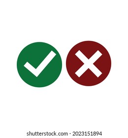 Cross and check symbol vector illustration.