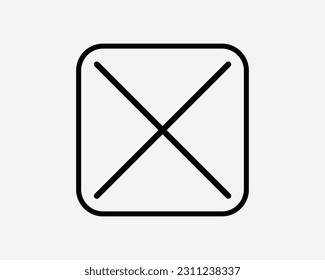Cross Checkbox Line Icon. X Answer Check Choice Mark Wrong Negative Vote Voting Mark Sign Symbol Black Artwork Graphic Illustration Clipart EPS Vector