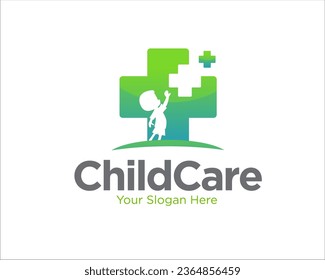 cross child care logo designs for clinic and hospital logo