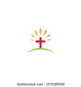 Cross and christ logo and vector