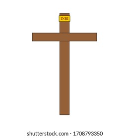 cross of christ, relic of christianity, illustration for web and mobile design.