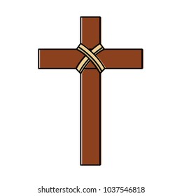 cross christian catholic paraphernalia  icon image vector illustration design 