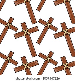 cross christian catholic paraphernalia  pattern image vector illustration design 