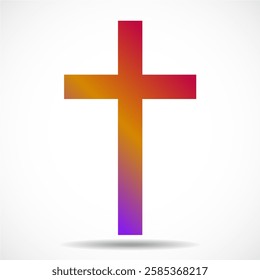 Cross. Christian and catholic symbol. Vector illustration