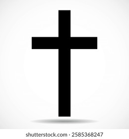 Cross. Christian and catholic symbol. Vector illustration