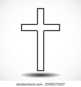 Cross. Christian and catholic symbol. Vector illustration