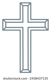 Cross of christian crucifix. Simple logo icon of christian Symbol of church of Jesus. Vector sign of catholic, religious and orthodox faith art deco