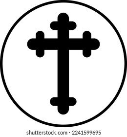 Kreuz Christi Symbol Vektordesign-Vorlage trendiger Stil auf weißem Hintergrund.eps