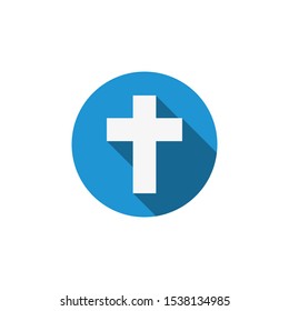 cross christian symbol flat style isolated, vector illustration