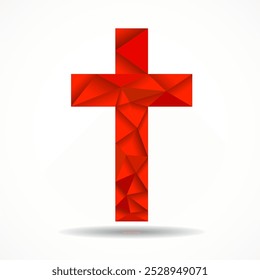 Cross. Christian Symbol. Red religious symbol. Vector illustration