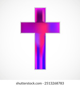 Cross. Christian Symbol. Religious gradient symbol. Vector illustration