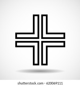 Cross. Christian Symbol. Sign of lines. Vector
