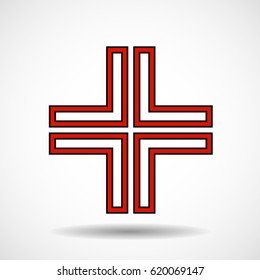 Cross. Christian Symbol. Sign of lines. Vector