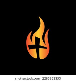 Logo del fuego cruzado de la iglesia