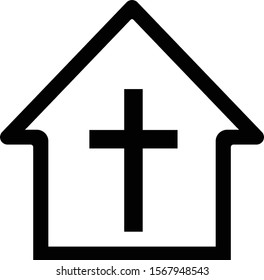 cross church icon on white background