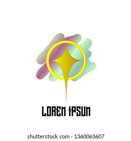 cross church logo. Christianity symbol of Jesus Christ. Natural brush strokes with star illustration