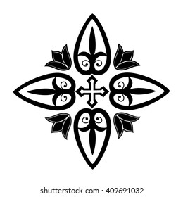 ?hristian cross, church cross, vector illustration isolated on white background