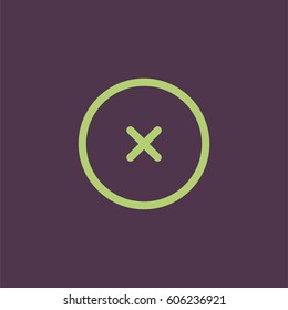 Cross in circle icon. Cancel vector
