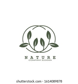 Cross Circle Line OO Letter Nature Floral Logo. Abstract vector logo design concept naturally floral leaf  letter for initial or business identity.
