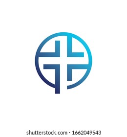 Cross circle logo design Minimal round graphic element Modern health care icon Creative hospital concept Clinic symbol Vector template Clean human sign template
