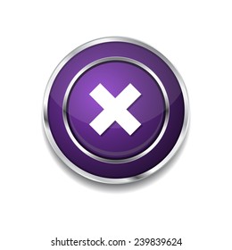 Cross Circular Purple Vector Web Button Icon