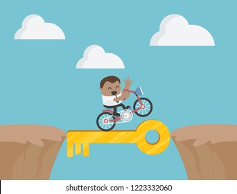 Cross the cliff helping teamwork