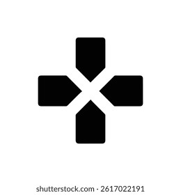 Cross Close Icon Simple X Mark Centered Black Filled