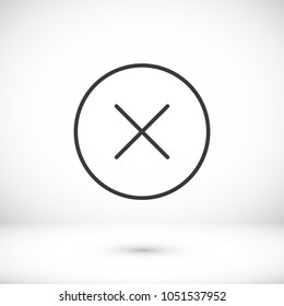 Cross, Close icon vector illustration. Linear symbol with thin outline. The thickness is edited. Minimalist style.