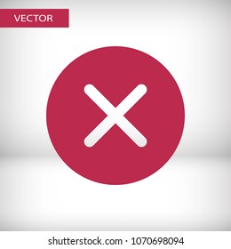 Cross, Close icon vector illustration. Minimalist style.