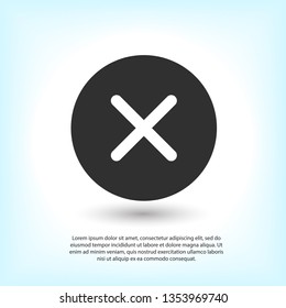 Cross, Close icon vector illustration. Minimalist style.