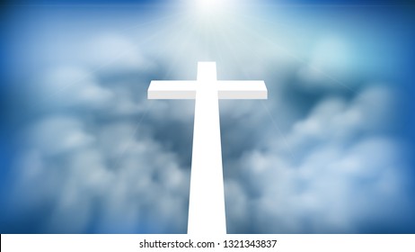 Cross and clouds on the brightest day in the sky.