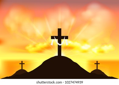 Cross and clouds are the start of a new day.