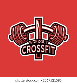 Cross Club Fitness Training Logo Emblem Vector Design