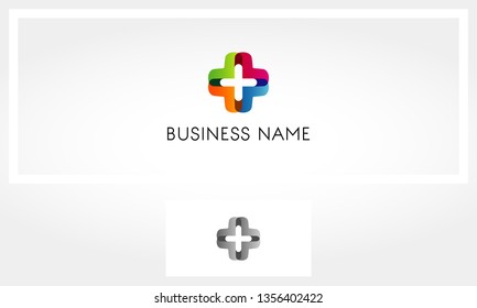 Cross Colorful Health Medic Plus Logo