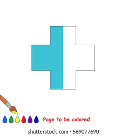 The Cross, the coloring book to educate preschool kids with easy gaming level, the kid educational game to color the colorless half by sample.