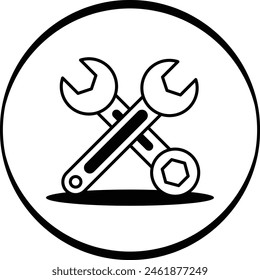 Cross combination spanners vector icon design, Labor Day Symbol, 1st of May Sign, International Workers Day stock illustration, Repairman spanners or wrenches concept