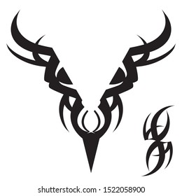 cross concept tattoo design. Vector illustration with tribal tattoo isolated on white.