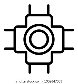 Cross connection scaffolding icon. Outline cross connection scaffolding vector icon for web design isolated on white background