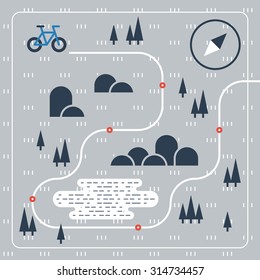 Cross country bicycle map