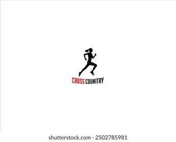 Cross country logo design vector illustration,