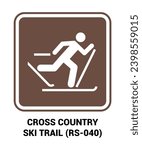 Cross country ski trail vector sign, Motorist Services and Recreation Signs